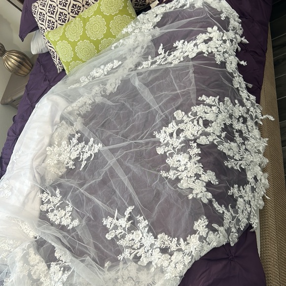 Women’s Tulle Lace Beach wedding dress for bride. Chiffon Boho/ Bohemian size 12 - Picture 15 of 15